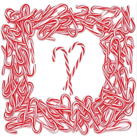 Fusion Select Mini Candy Canes - 100 Pack, Striped Christmas Candies, Naturally Flavored Peppermint