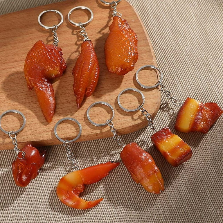 Fashion shrimp key chain new creative cute simulation food car bag