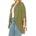 thumbnail image 2 of MOA Collection Women's Plus Size Casual Cardigan Loose Fit Soft Draped Kimono Sleeve, 2 of 6