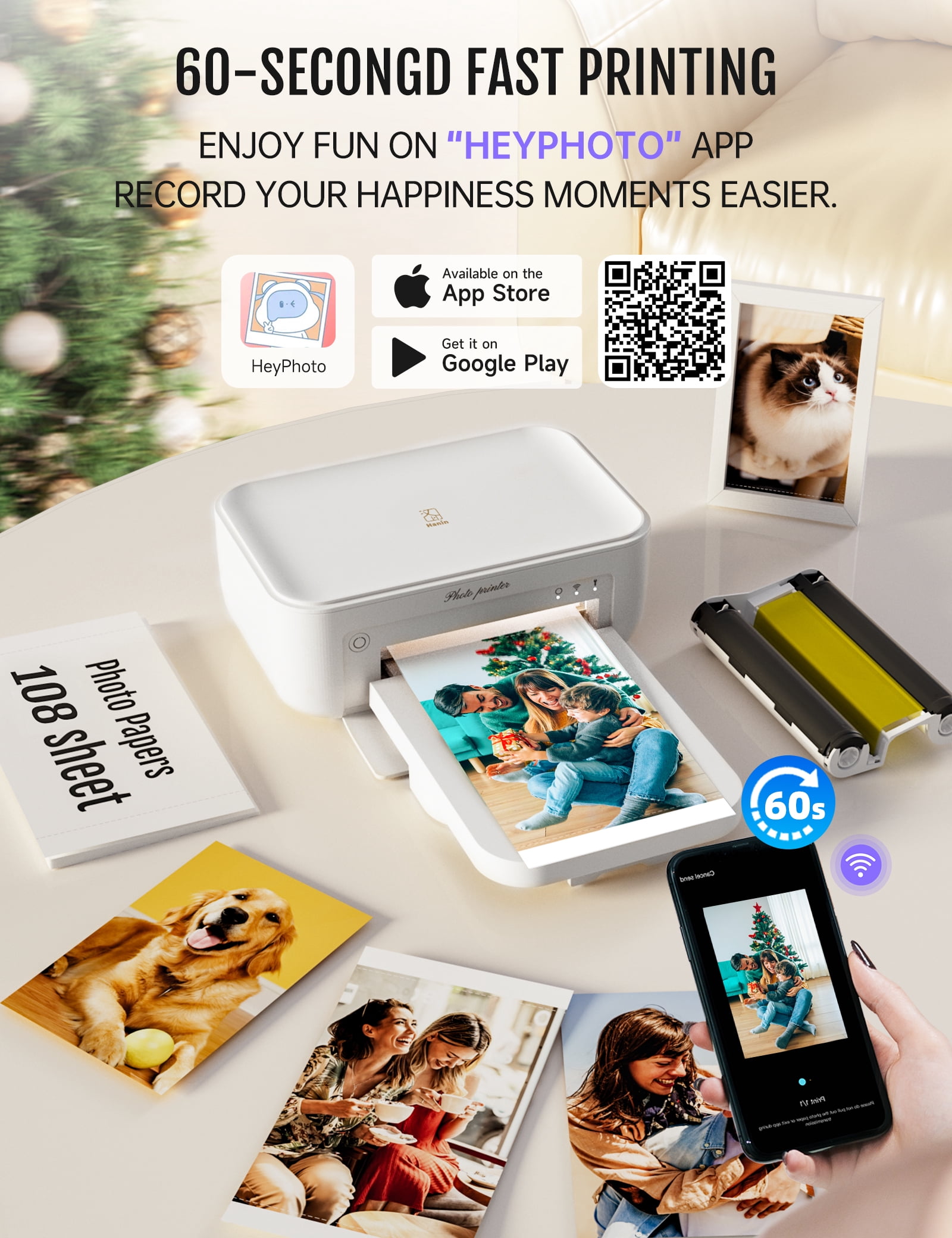 HPRT CP4100 Photo Printer White