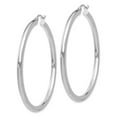 thumbnail image 2 of 14K White Gold Earring Hoop Women'S 50 mm Polished 3Mm Tube Earrings, 2 of 3