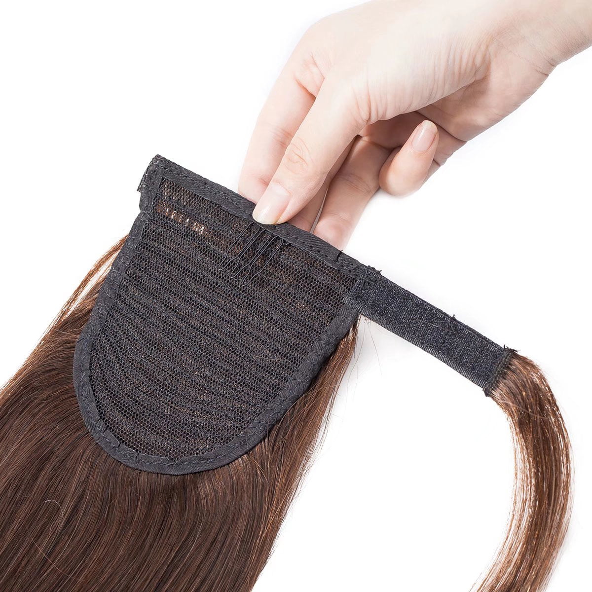 MY-LADY Women Clip in Ponytail Thick 100% Remy Human Hair Extensions Warp Around One piece Hairpiece Straight