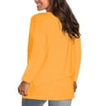 thumbnail image 4 of Sevevn Women's Fashion Solid Loose Long Sleeve T-shirt Pullover Tops Orange S Rollbacks, 4 of 7