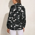 thumbnail image 2 of Black Diamond Disco Ball Glitter Long Sleeve Blouse Woman Streetwear Casual Shirts Summer Oversize Woman Streetwear Clothing Birthday Present, 2 of 7