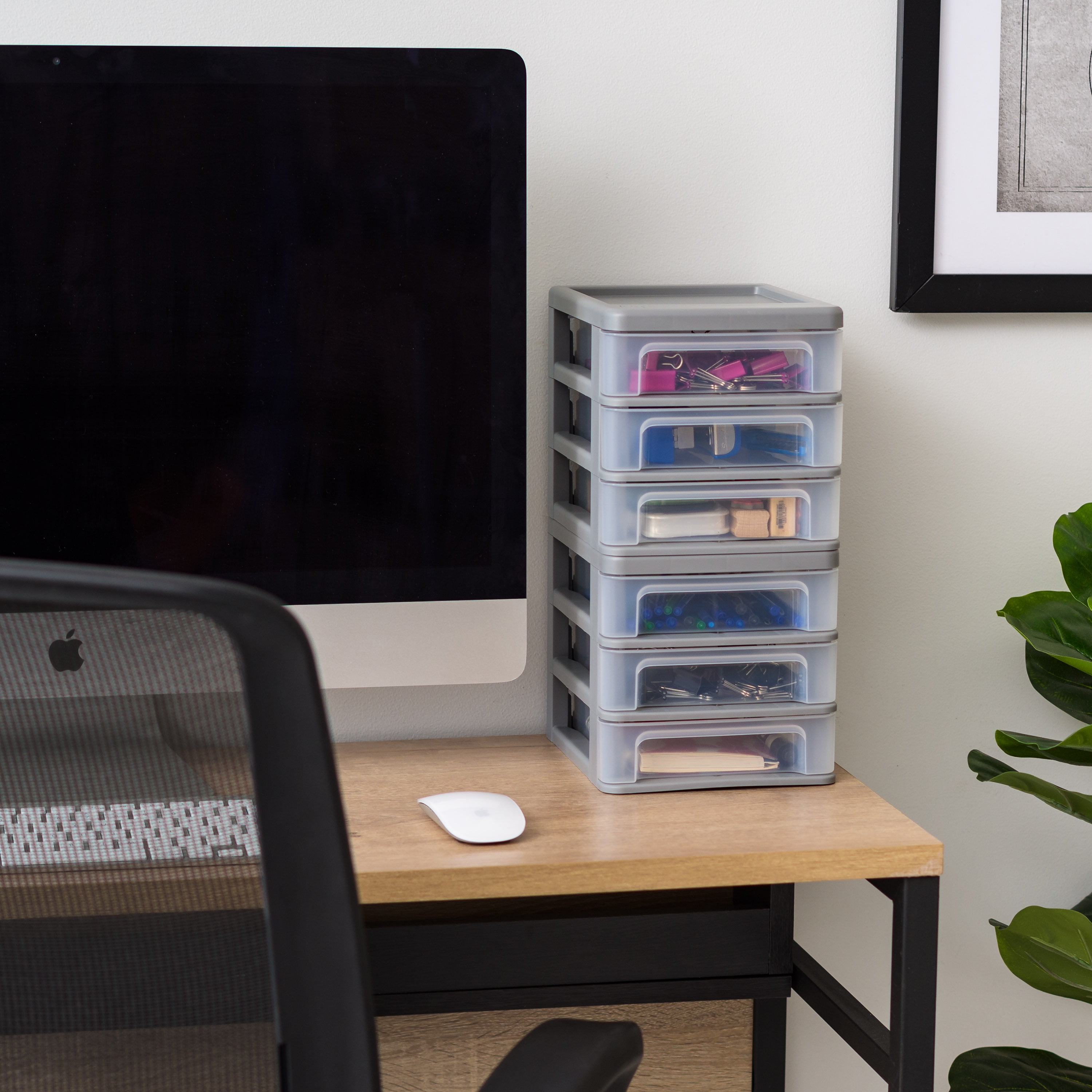 IRIS Small 3 Drawer Countertop Organizer, 2 Pack - Gray
