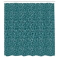 thumbnail image 2 of Ambesonne Retro Shower Curtain, Wild Cat Skin Ornament Art, 69"Wx75"L, Pale Petrol Blue White, 2 of 4
