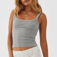 thumbnail image 3 of Top con tirantes finos,Camiseta sin mangas para mujer, Top corto con tirantes finos y tirantes finos, chaleco con tirantes finos, rendimiento confiable, 3 of 6