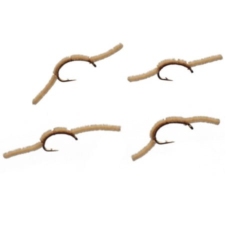 - Cortland 4pk Flies, Tan San Juan Worm
