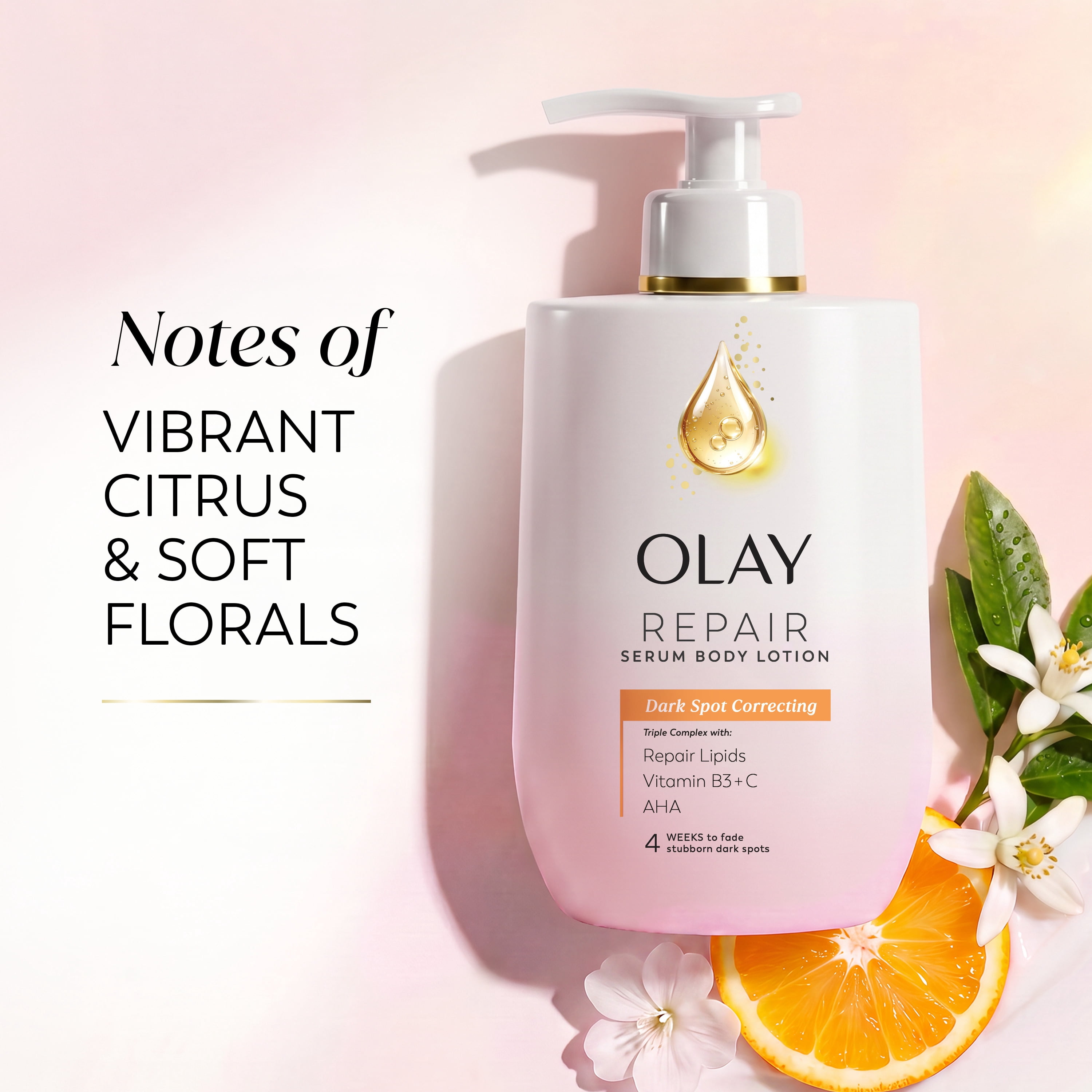 Olay Dark Spot Correcting Body Lotion with AHA and Vitamin C, TripleComplex, 24 Hr Moisture, Fast-Absorbing Care, 17 fl oz