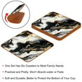 thumbnail image 4 of HemaKayy Set of 6 Decorative Coasters for Drinks, Waterproof Leather Drink Coaster with Double Side Non-Slip Surface for Cup Kitchen Home Housewarming Gift, Square 4" - Abstract Marble Texture, 4 of 7