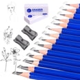 thumbnail image 1 of 1 Set Drawing Sketch Pencils Graphite Pencils with Erasers Pencil Sharpeners for Kids Adults Artists Student Beginners, 1 of 5