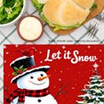 thumbnail image 2 of JOOCAR Let it Snow Snowman Christmas Holiday Design Linen Table Mats Set of 4 for Home Kitchen Table Decor 12x18 inch, 2 of 5