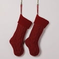 thumbnail image 7 of Christmas Stockings 18 Inches Classic Cable Knitted Socks Fireplace Hanging Stockings Family Holiday Party Xmas Decoration Sock 1 PC Red One Size, 7 of 7
