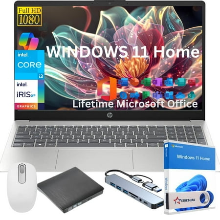 HP Newest 17 17.3" Full HD Laptop Computer For Student and Business, Intel Core i3-N305, Copilot AI Laptop, 16GB RAM, 256 GB PCIe SSD, Intel Iris Xe, Windows 11 Home,MS Lifetime Office,Gift Set