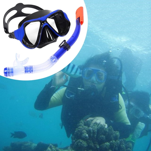 Equipo de snorkel en seco Equipo de snorkel Equipo de buceo Máscara de buceo Gafas de snorkel Máscara Buceo Apnea Natación Equipo de respiración flota Azul Macarena Equipo de snorkel seco