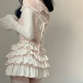 thumbnail image 5 of Ropa Kawaii tejida de 3 piezas, conjuntos de faldas tutú, Tops cortos Y2k, blusa + minifaldas, traje de Lolita, trajes de moda japonesa coreana, 5 of 5