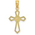 thumbnail image 3 of Solid 10K Yellow Gold Cut-Out and Flat Cross W/Flower Charm - 16.8mm, 3 of 6