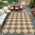 thumbnail image 3 of Haperlare 9'x12' Washable Jute Area Rugs Checkered Carpet, Non Slip Low Pile Rug Contemporary Indoor Outdoor Floor Mats for Living Room Bedroom Backyard, Coffee, 3 of 7