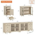 thumbnail image 3 of WAMPAT TV Stand for 100 Inch TV, Wood TV Console Table for 85 90 95 Inch TV, Entertainment Center with Charging Station & Glass Door, TV Stand for Dining Room, Beige, 3 of 8