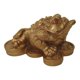 thumbnail image 1 of Estatua de rana dorada con dinero de la suerte de Feng Shui con tres patas, 1 of 1