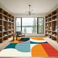 thumbnail image 2 of ODIKA 4'x6' Machine Washable Non-Slip Area Rug, Geometric Orange High Traffic Rug, Orange, 1058543, 2 of 7