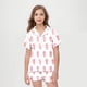 thumbnail image 5 of Odeerbi 2-12 Años Niños Niñas Pijamas de Verano de Satén Con Solapa de Muesca Camisas de Manga Corta Pantalones Cortos Conjunto de Pijama de Seda Con Estampado Suave, 5 of 5