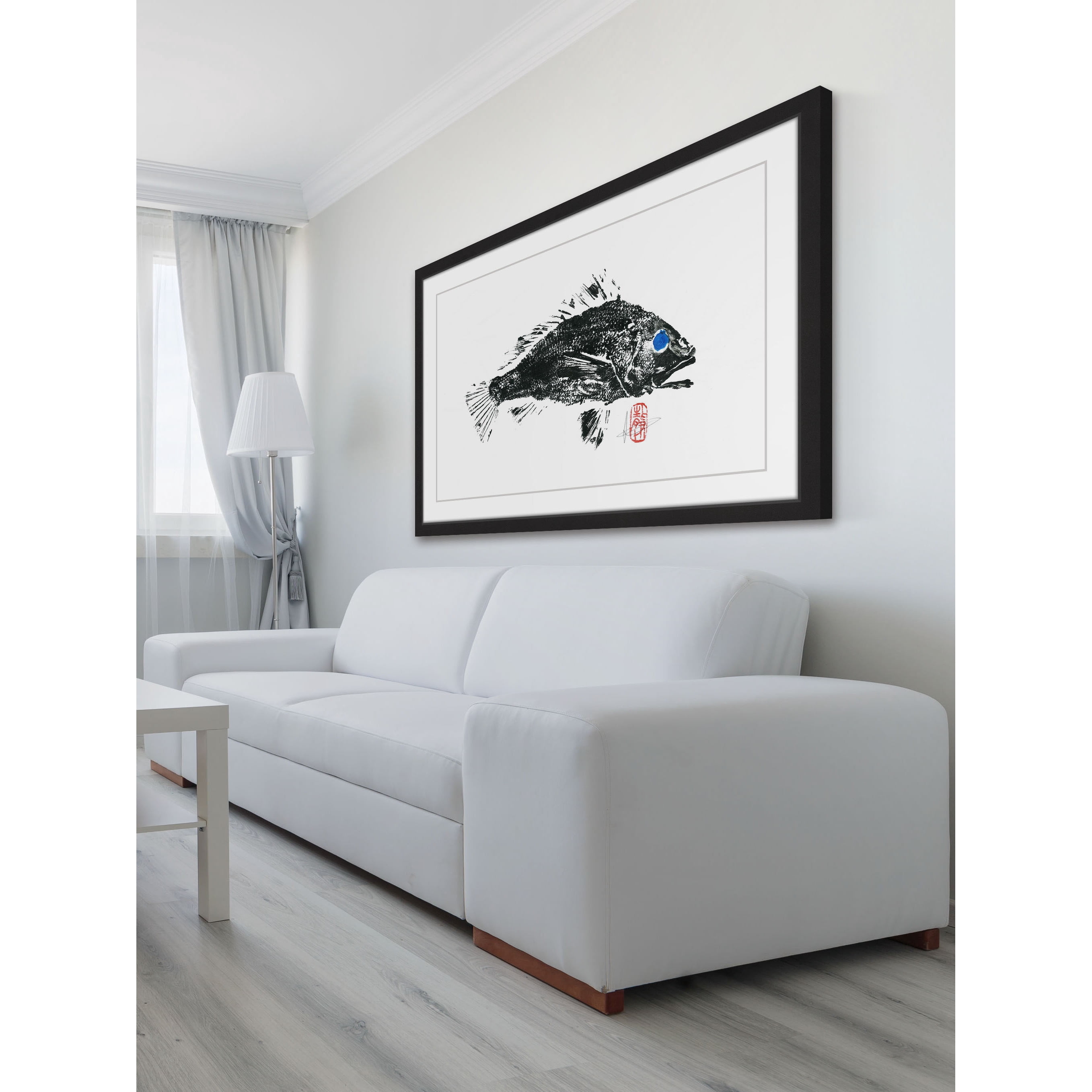 "Bass Yeux Bleus" Framed Painting Print