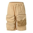 thumbnail image 2 of Ramiter Workout Shorts Men Pants Mens Pockets Fitness Printed Shorts Bodybuilding Casual Summer Beach Men's pants Khaki,2XL, 2 of 5