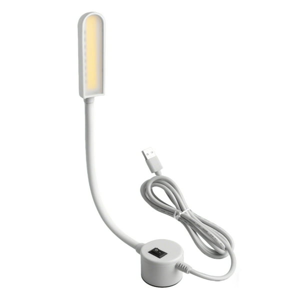 Lámpara LED magnética de escritorio | Luz USB para máquina de coser de 6 W con cuello de cisne flexible para banco de trabajo, lectura y manualidades | Protección ocular con simulación de luz solar
