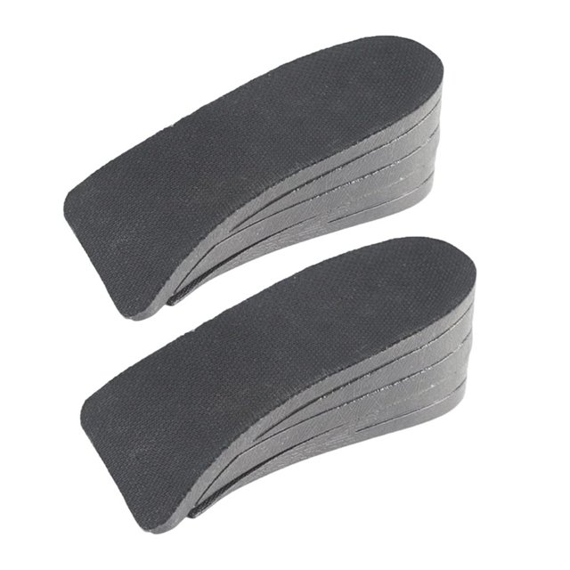 1 par de tacones de aumento de altura de PVC, plantillas de elevación más altas, cojines para hombres y mujeres Negro Yuyangstore plantillas de aumento de altura