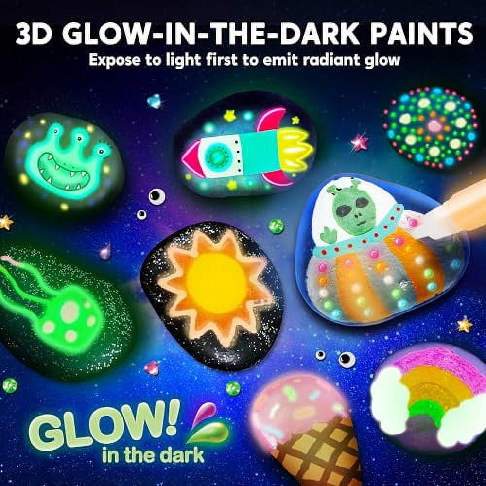 (2 pack) Joyfy Glow in the Dark Rock Painting Arts and Crafts Kit, Creative Fun for Kids Ages 6+