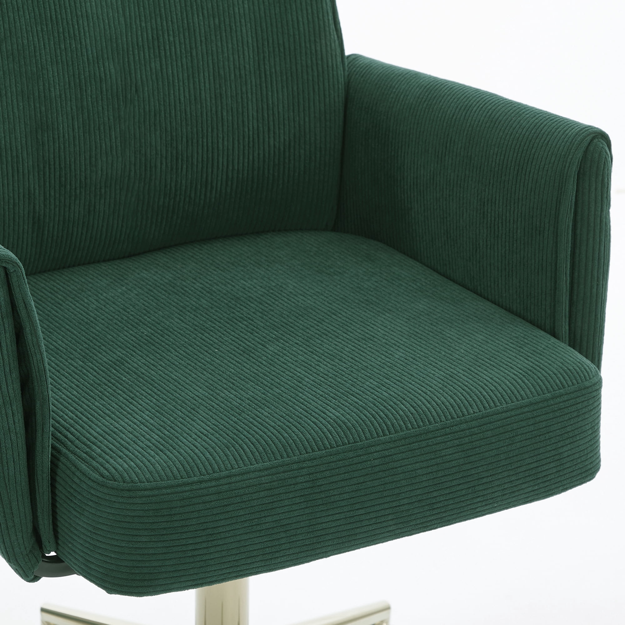 Leumius Mid-Back Liftable Office Chair with Striped Fabric and Ergonomically Designed Accent Chairs for Office Bedroom Dressing Table Green