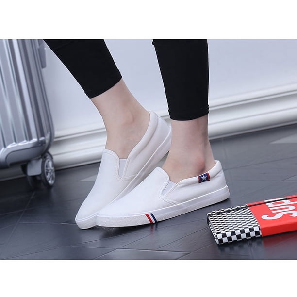 Zapatos de lona de estilo coreano de primavera, zapatos sin cordones para hombre, zapatos blancos para pareja, zapatos de moda, zapatos transpirables para hombre, talla extra grande