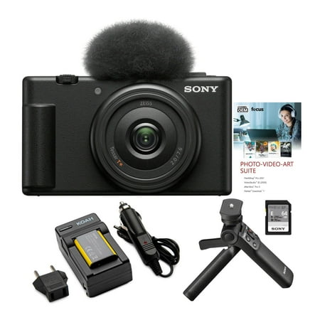 Sony ZV-1F Vlog Camera for Content Creators and Vloggers (Black) Bundle