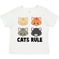 thumbnail image 3 of Inktastic Cats Rule with Cat Heads Boys or Girls Toddler T-Shirt, 3 of 5