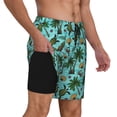 thumbnail image 3 of Balery Pineapple Sea Turtle Mens Swim Trunks Swim Shorts for Men Quick Dry Inseam Beach Shorts with Compression Liner Pocket-Small, 3 of 9