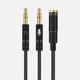 thumbnail image 5 of Divisor de audio para auriculares de 3,5 mm 1 hembra a 2 macho AUX Mic Y Cable (negro) Likrtyny Para estrenar, 5 of 6