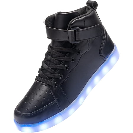 YAZI  Led Light Up Shoes for Kids High Top Sneakers for Boys Girls Hip-Hop Dancing Shoes for Halloween Christmas Party with USB Charging