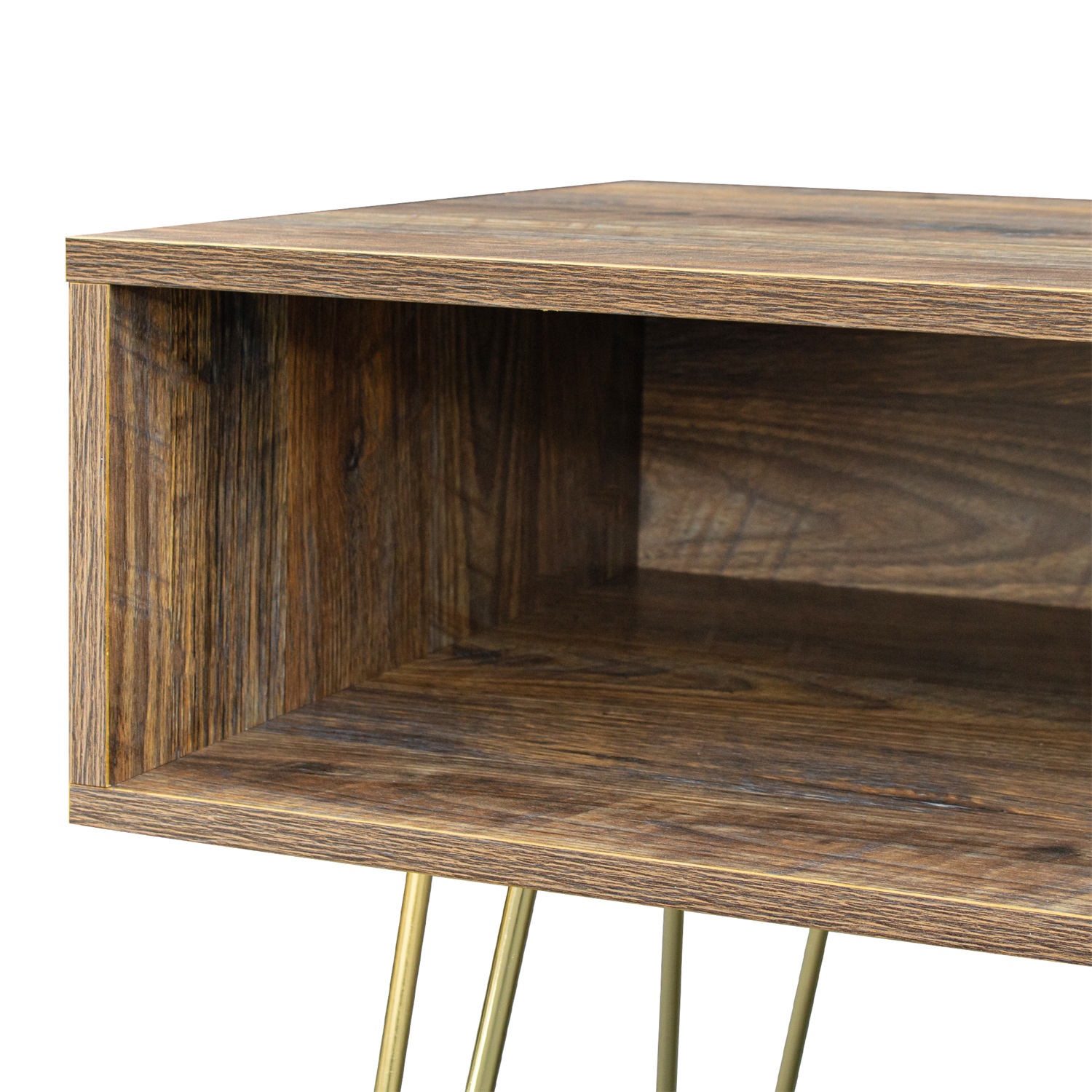 Kadyn Mid Century Modern Corner Tv Stand with Open Shelves, Tv Stand for Living Room, Entertainment Center with Storage, Espresso
