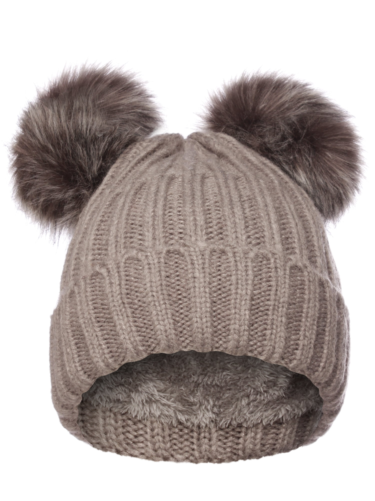 Emmalise Women's Double Pom Pom Beanie Warm Winter Knit Hat Cute Animal ...