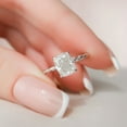 thumbnail image 3 of Silvago Jewelry Cushion Cut Excellent 1.75 Ct Diamond Ring For Women's - 14K White Gold Plated Rings - Twist Band Solitaire Diamond Rings - Hidden Halo Diamond Ring - Daily Wear Fine Jewellery, 3 of 7