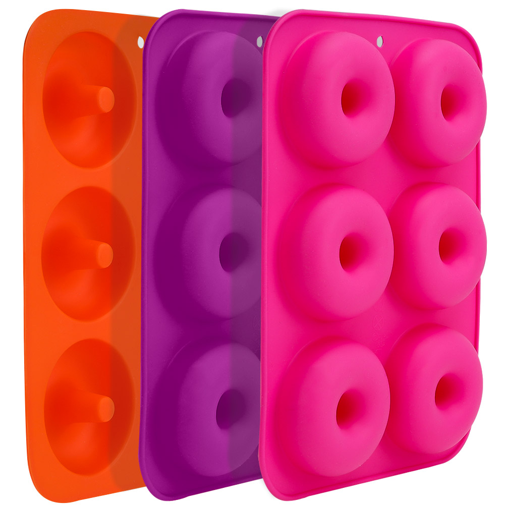 Non-stick 6-Cavity Silicone Donut Baking Pan Set, 2-Count - Walmart.com