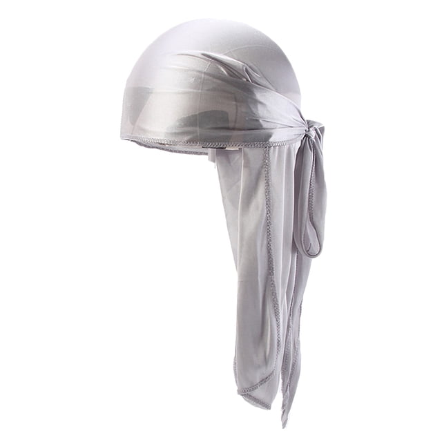 Gorro De Bufanda De Quimio Sedoso Suave Brillante Gorro Turbante Musulmán Durag Headwrap Negro SM SunniMix Velos de seda Durag Cap