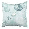 thumbnail image 1 of BSDHOME Blue Shell Seashells and Starfish Animal Beach Beautiful Beauty Climate Conch Pillowcase Cushion Cover 16x16 inch, 1 of 1