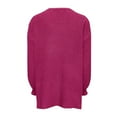thumbnail image 4 of Sweaters for Women Women Solid Casual Loose Round Neck Long Sleeve Knitted Sweater Pullover, 4 of 4