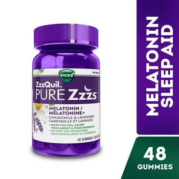 Vicks ZzzQuil PURE Zzzs Melatonin Sleep Aid Gummies with Chamomile, Lavender, & Valerian Root