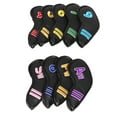 thumbnail image 3 of Juego de 9 fundas impermeables de poliuretano para palos de golf con números, forro polar grueso, color negro, 3 of 14