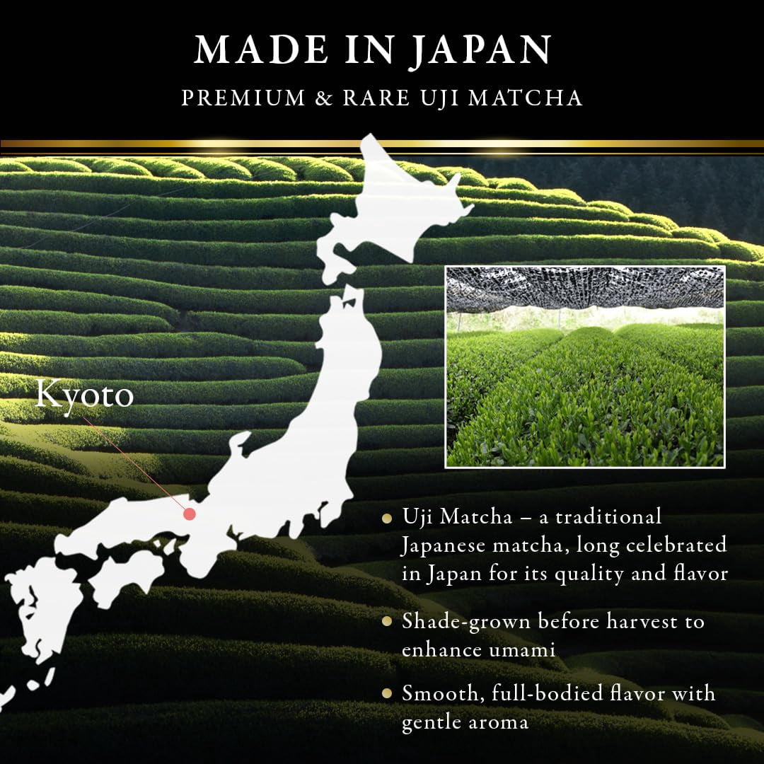 ITOHKYUEMON Kyoto Uji First-Harvest Ceremonial Grade Matcha Green Tea Powder – Authentic Japanese Uji, Japan (20 g / 0.7 oz) – Ujimidori 20 (Grade 1)