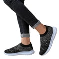 thumbnail image 2 of LTTVQM Slip On Sneakers Women Glitter Rhinestone Comfortable Platform Arch Support Walking Shoes Fashion Outdoor Dance Anti-Slip Shoes Black 43(US-10), 2 of 4