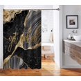 thumbnail image 4 of Get Naked Marble Shower Curtain, Luxury Gold Glitter Words Cracked Lines Grey Black Marble Pattern Abstract Modern Bathroom Decor, Waterproof Fabric Shower Curtain, 72 X 72 Inch, Funny Quotes, 4 of 5